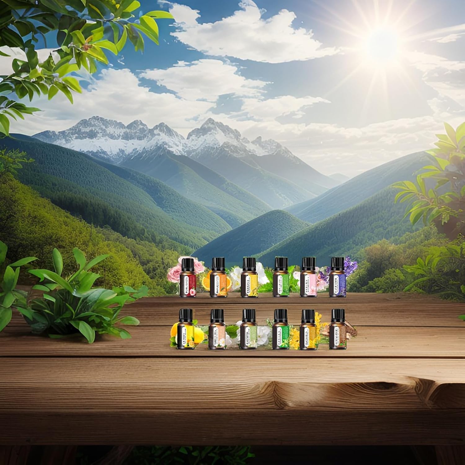 Family-Sized Aromatherapy Kit,12 Water-Soluble Essential Oils (120ml) for Diffusers & Humidifiers,Bulk Refill Year-Round Stress Relief, Sleep & Energy Boost (Lavender, Mint, Cherry Blossom + More!)