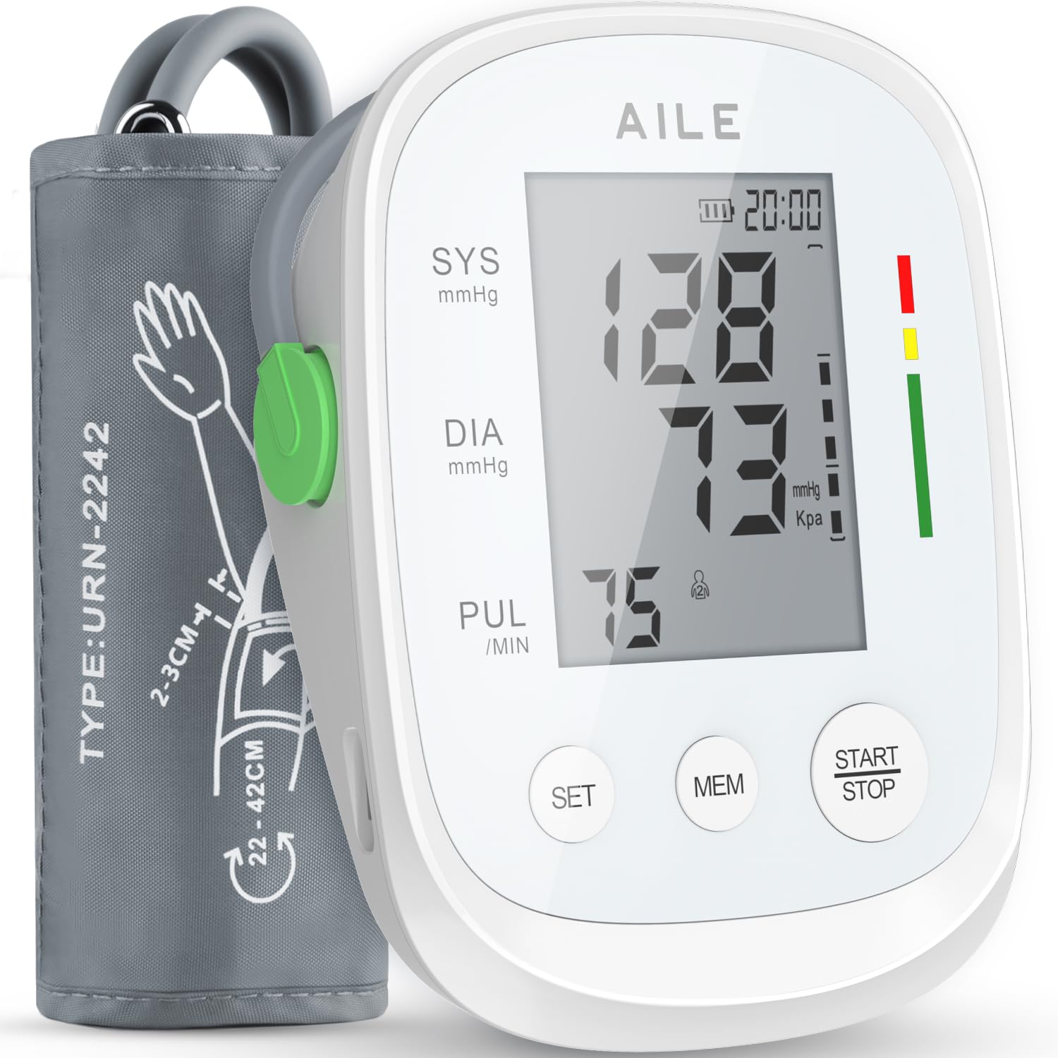 Aile Blood Pressure Monitor Upper Arm with large cuff for home use