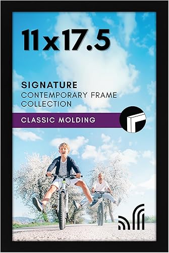 Vista 84 de Americanflat Marco de fotos de 10 x 13 pulgadas con vidrio inastillable - Colección Signature - Marcos de estilo galería hechos de madera de Negro