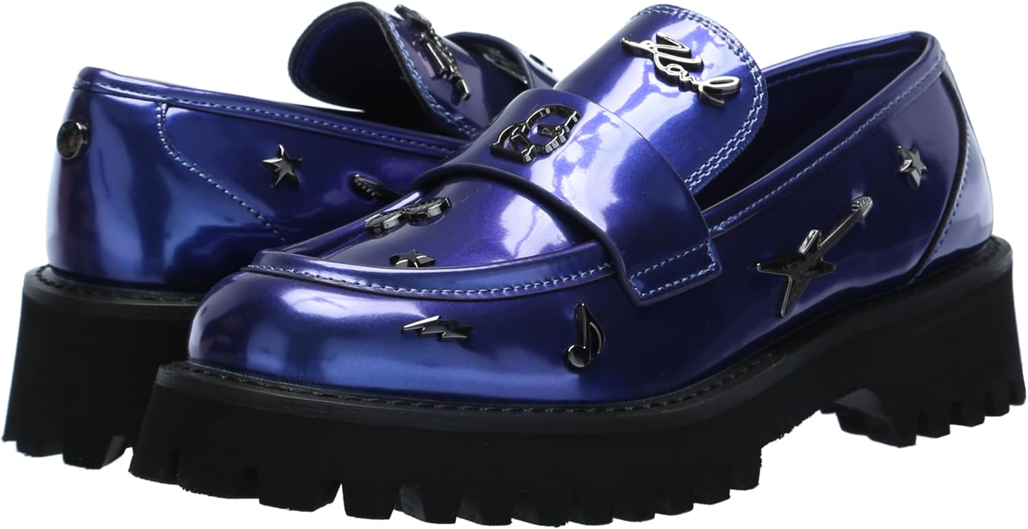 Karl Lagerfeld Womens Gaston Lug Sole Loafer with Pin Embellishments - Image 7