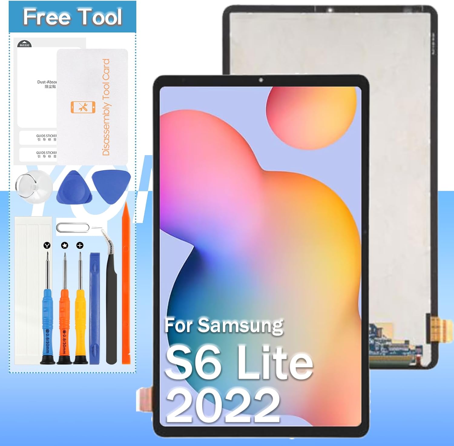 Yondista for Samsung Galaxy Tab S6 Lite 2022 Screen Replacement SM-P613, SM-P619 10.4" LCD Display Digitize Assembly Repair Part with Tools