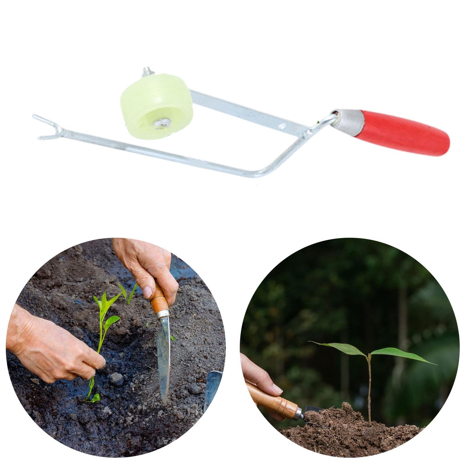 Generic Seedling Transplanter Seedling Plugger, Heavy Duty Metal Professional, Durability, Manual Premium Planting Tool Garden Tool, Wood Sweet Potato