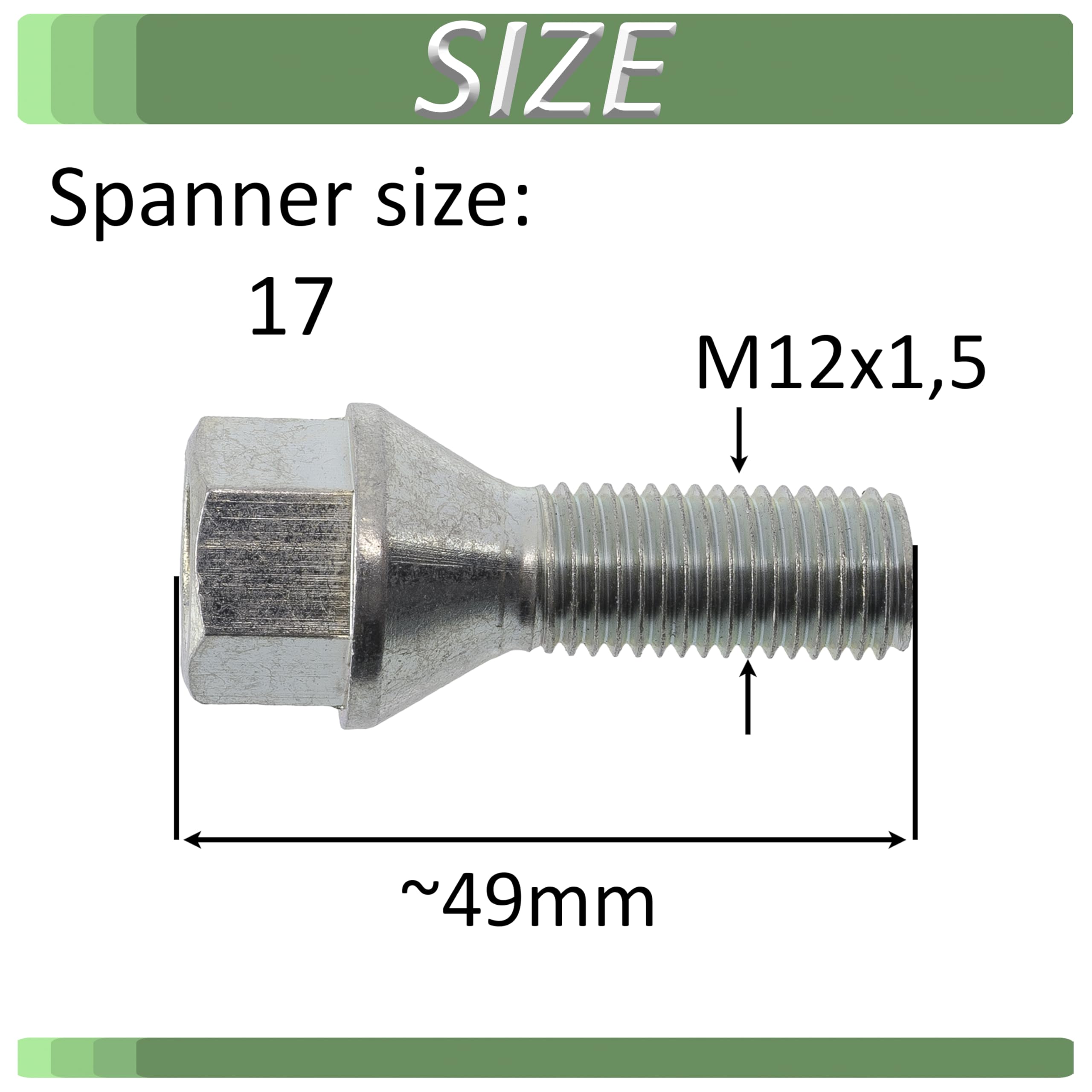 2 Bulloni Ruota M14x1.5 Per Auto | Compatibili Con BMW Numeri OE 36136781152, 36136754067, 36136758730