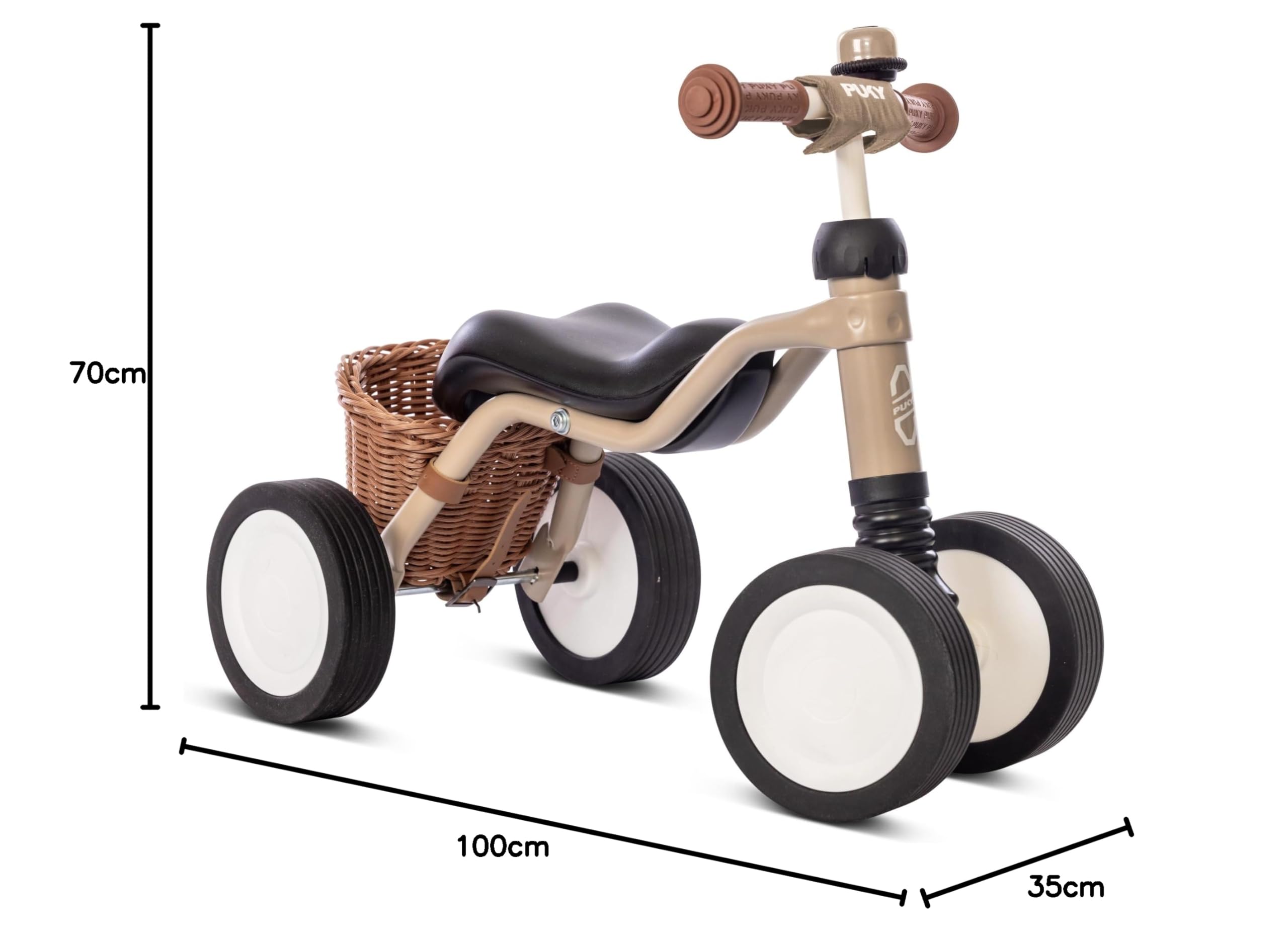 Puky WUTSCH Bundle bezpieczny rower biegowy dla małych dzieci od 1,5 roku życia | pojazd ślizgowy z koszem | oś wahadłowa zapobiega przechyleniu | z uchwytami na kierownicę | ciche koła pływające |