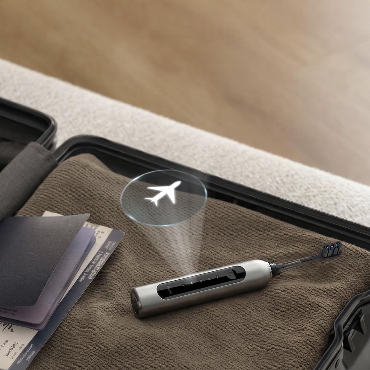 Cecotec Brosse à Dents Électrique Sonique avec Oscillation 60° ToothCare DeluxeSwing. 3 Modes Personnalisés, Légère et Compacte, Autonomie 40 Jours, 3 Têtes de Rechange, IPX7