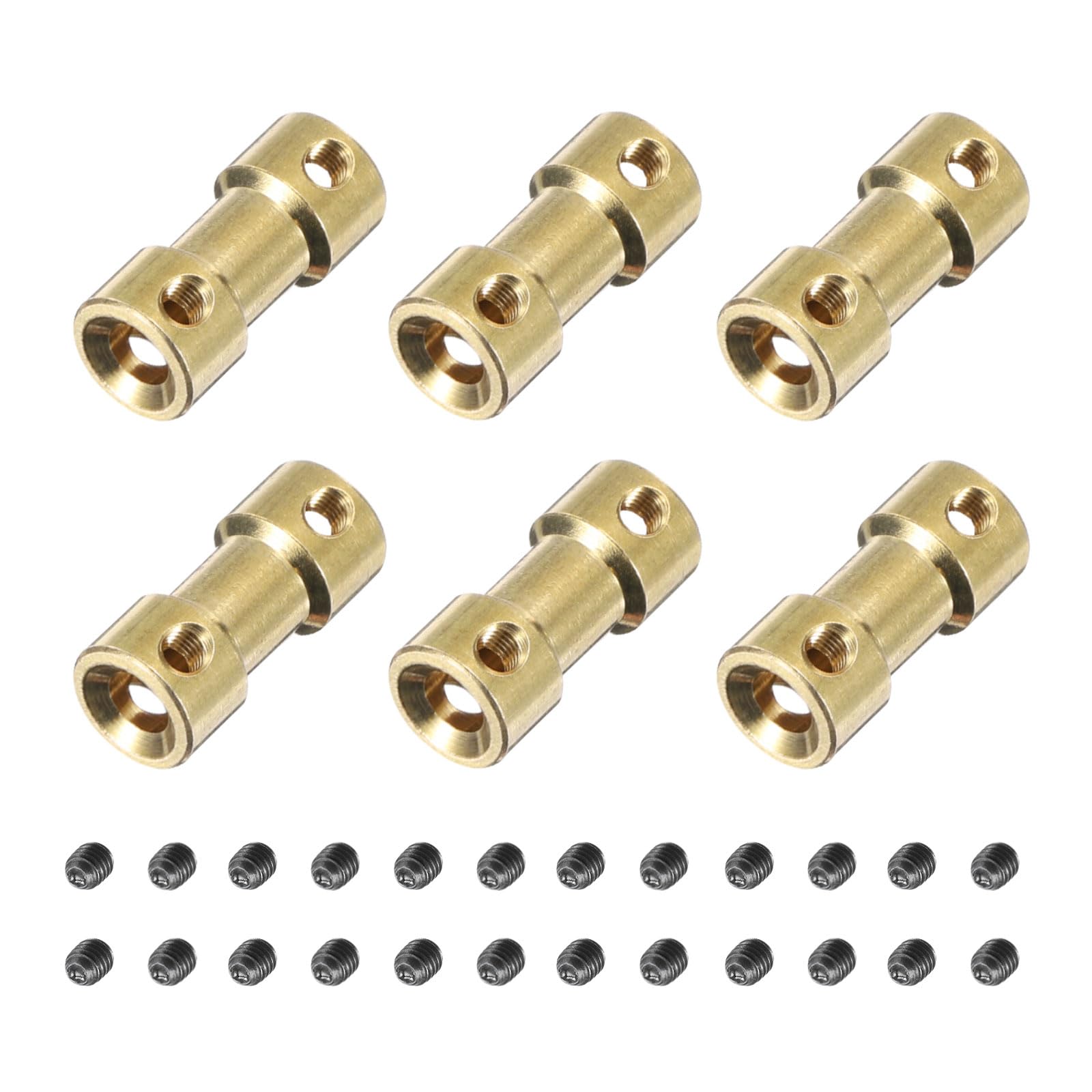 6 Pezzi Giunti Accoppiamento Albero In Ottone 6mm - Per Modelli RC, Auto, Aeroplani, Con Viti - Foto 2