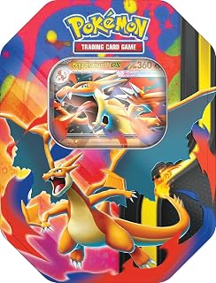 Pokémon TCG Trading Card Game: Mega Charizard ex Promo Card and Tin, Comes with 4 Packs (2 Phantasmal Flames, 1 Journey Together, 1 mega Evolution) (Mega Charizard Y ex) 