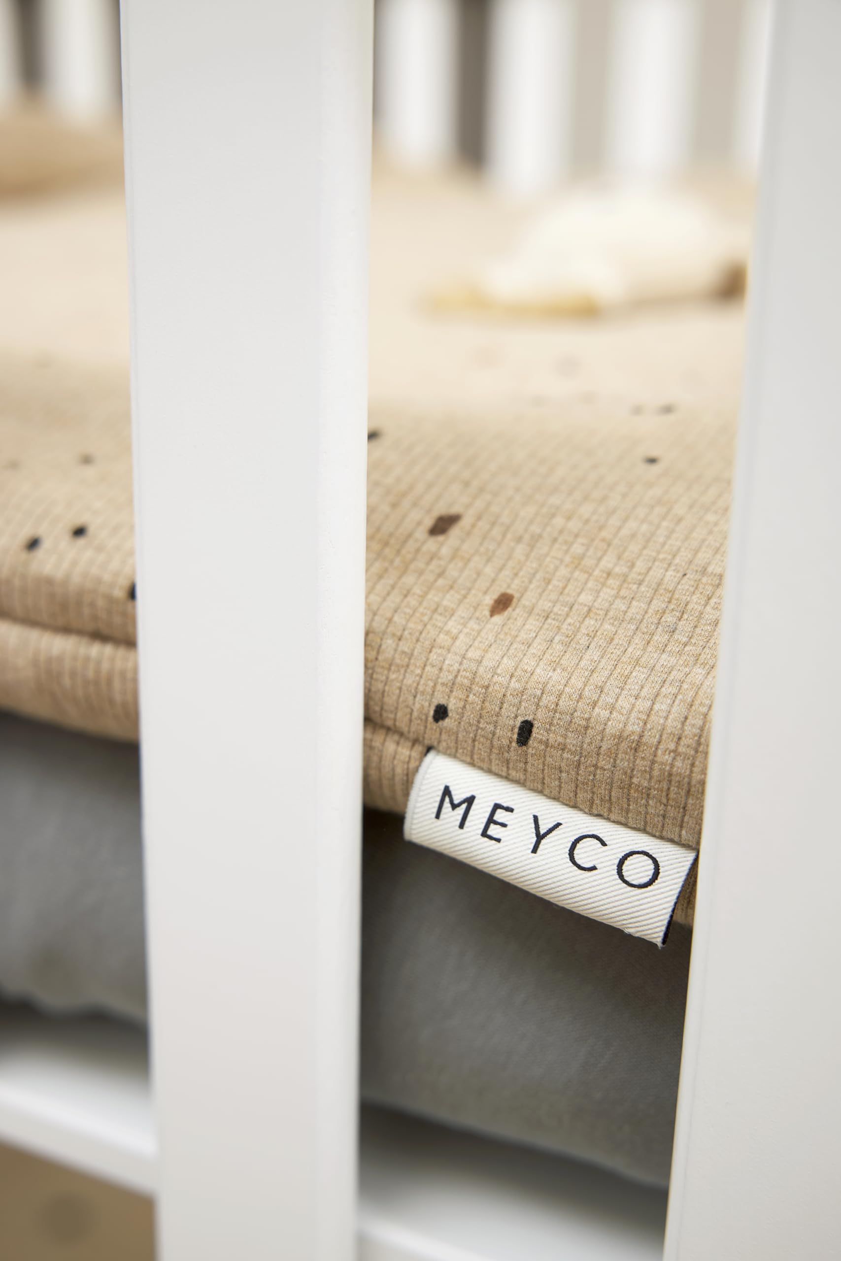 Meyco Laufgittereinlage Rib Mini Spot, Krabbelmatte Baby (80 x 100 cm, Babyzubehör, Spielmatte für Laufstall, hochwertige Babydecke), Toffee Melange