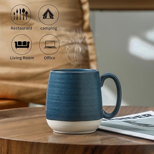 Miniatura 4 de Hasense Tazas de café, tazas de café de gran tamaño de 20 onzas de cerámica, taza de té con asa para café, capuchino, sopa de capuchino, café con