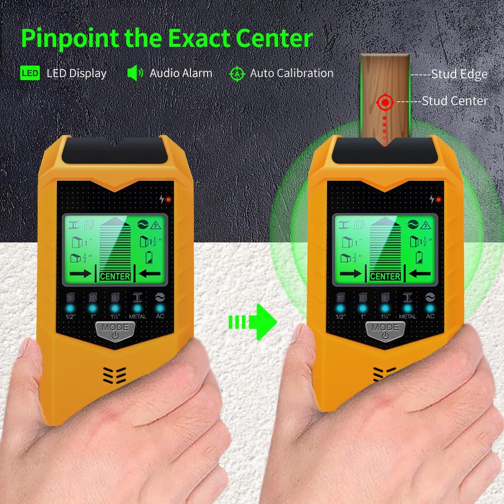 Stud Finder - Locate Wood, Metal & Live Wires -3
