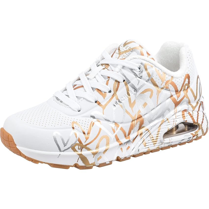 Skechers Uno - Metallic Love, Scarpe da ginnastica Donna, Bianco, 41 EU