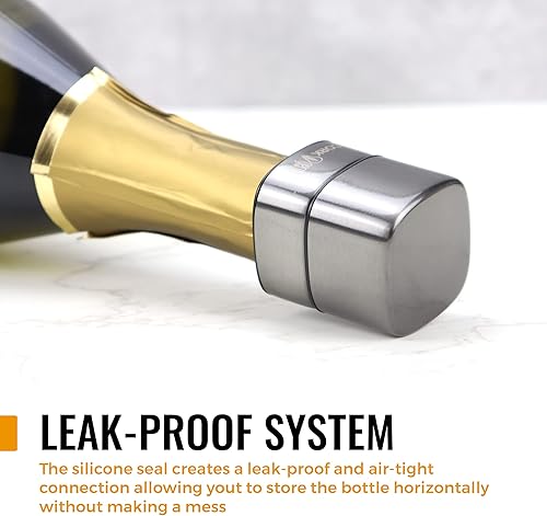 Miniatura 5 de Tapón de champán hermético, sellador de botellas de champán a prueba de fugas, tapón de sellado para vino espumoso, prosecco, champán, regalos y