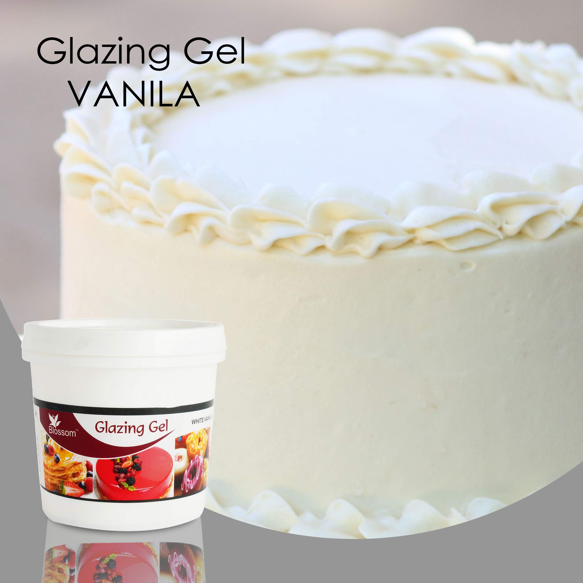 BLOSSOM Edible Glazing Gel for Cake & Desserts Toppings Decoration- White Vanilla, 1 kg - Image 6 thumbnail