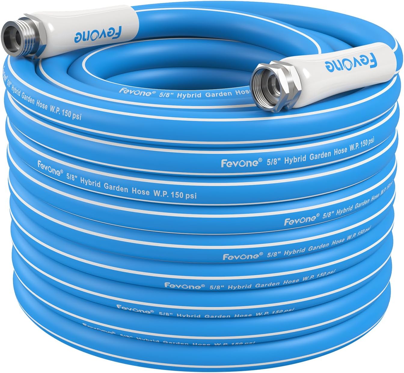 Fevone Kink Free Garden Hose 75 ft, All Weather Flexible, Heavy-Duty & Durable, Leak-Free Connections