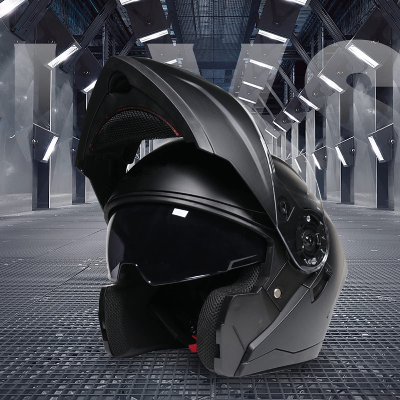 Motorrad-Integralhelm Flip-Up Sturzhelm Erwachsener Herren & Damen Modular-Helm Rollerhelm Atmungsaktiver Mopedhelm Klapphelm Jet Helm Mit Visier Und Handschuhen ECE-Zertifizierung,Blau,M