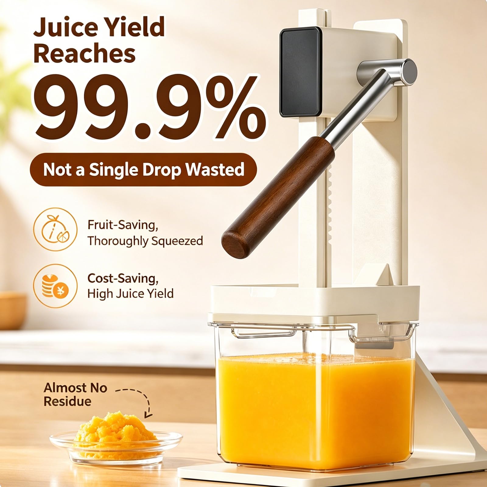Exprimidor Manual Comercial De Frutas, Exprimidor De Cítricos De Mano, Alto Rendimiento del 99.9%, Jugo En 3 Segundos, Fácil De Limpiar, Base Antideslizante, para Naranjas Y Limones.
