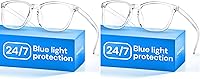 Vista 16 de Gaoye Lentes transparentes de luz azul transparente para computadora y juegos, lentes anti rayos UV, resistentes a los arañazos y ajuste cómodo