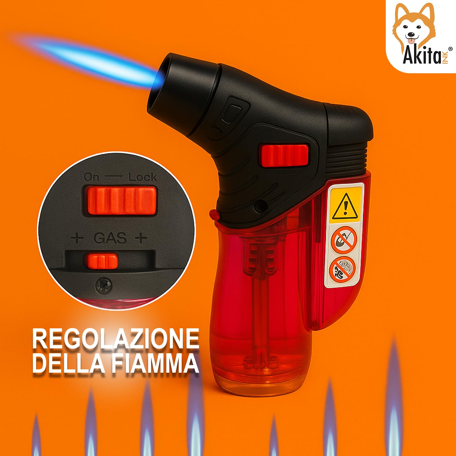 Set 20 Accendigas Ricaricabili Antivento AkitaInk - Accendini da Tempesta a Fiamma Regolabile per Cucina, Campeggio e Barbecue, Ideali per Fornelli e Grill (Senza Gas Butano)