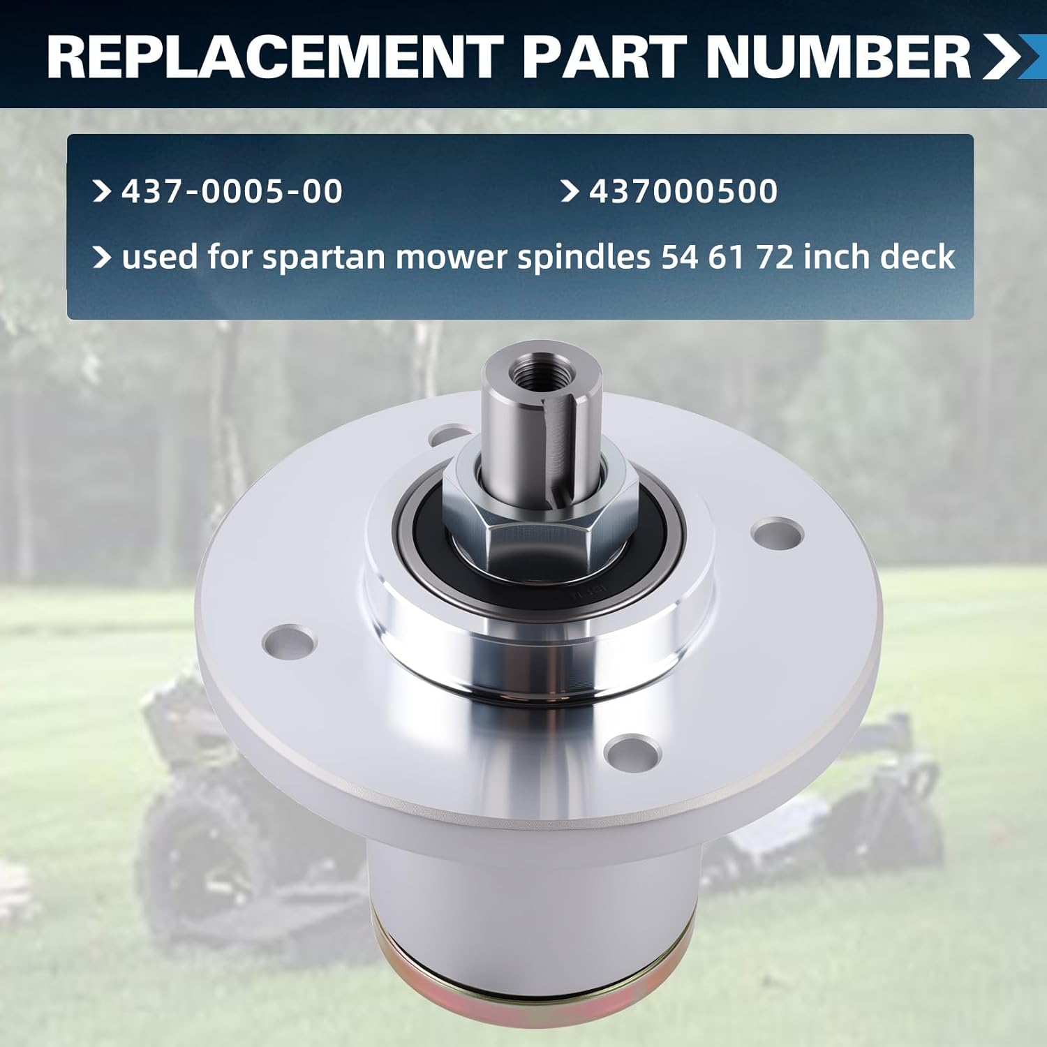 437-0005-00 Mower Lawn Deck Spindle Assembly Compatible with 54" 61" 72" Spartan Mowers RT RZ SRT Pro HD XD XDe 2016-2022