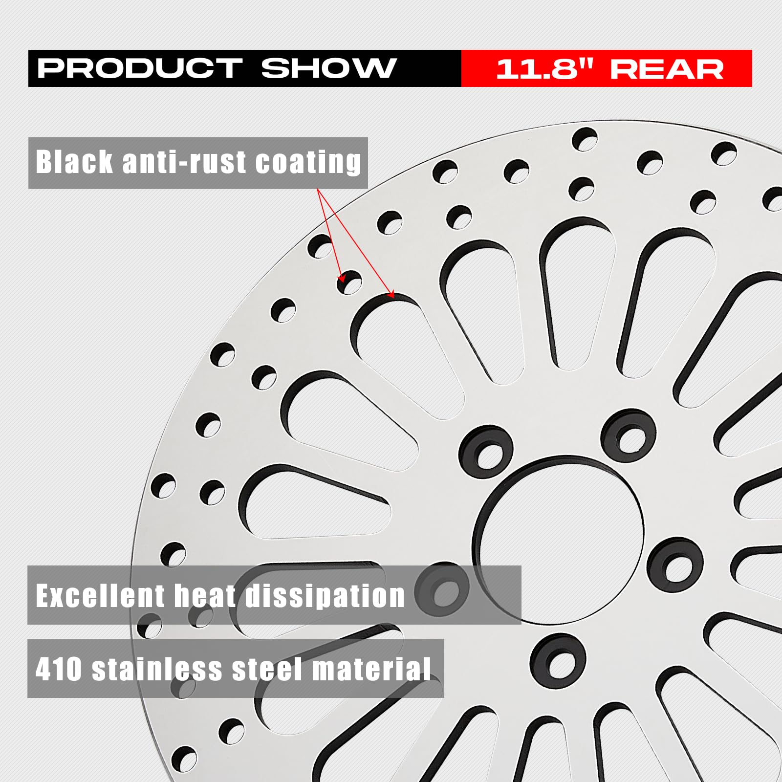 Amazon.com: BLCYANUE 11.8'' 1pcs Rear Brake Rotor for Harley