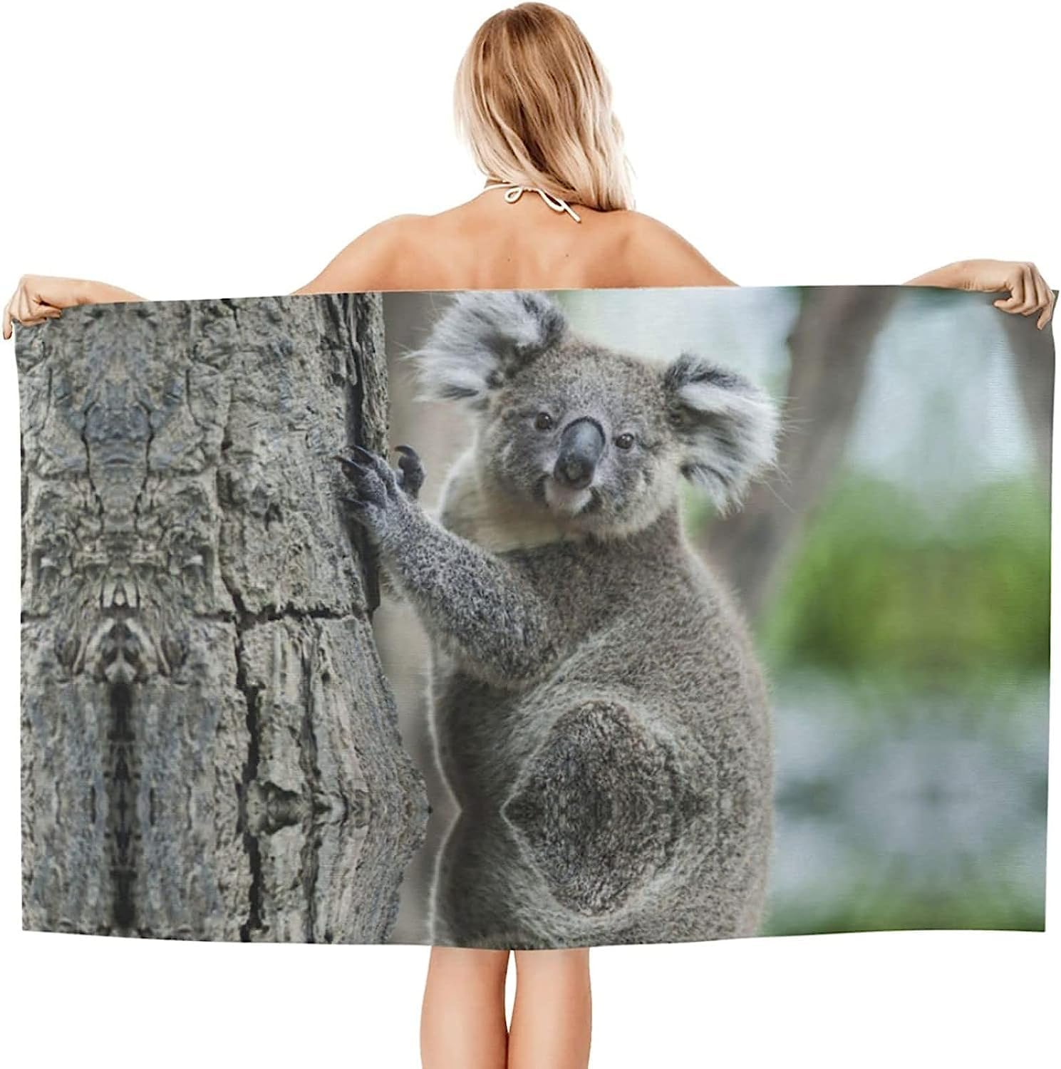 Telo Mare Microfibra Grande Koala Animale 200 X 200 Cm, 3D Telo Mare Leggero Antisabbia Per Donna Uomo, Asciugamano Microfibra Asciugatura Rapida Per Bagno, Spiaggia, Campeggio, Viaggio -8T4J/T1J