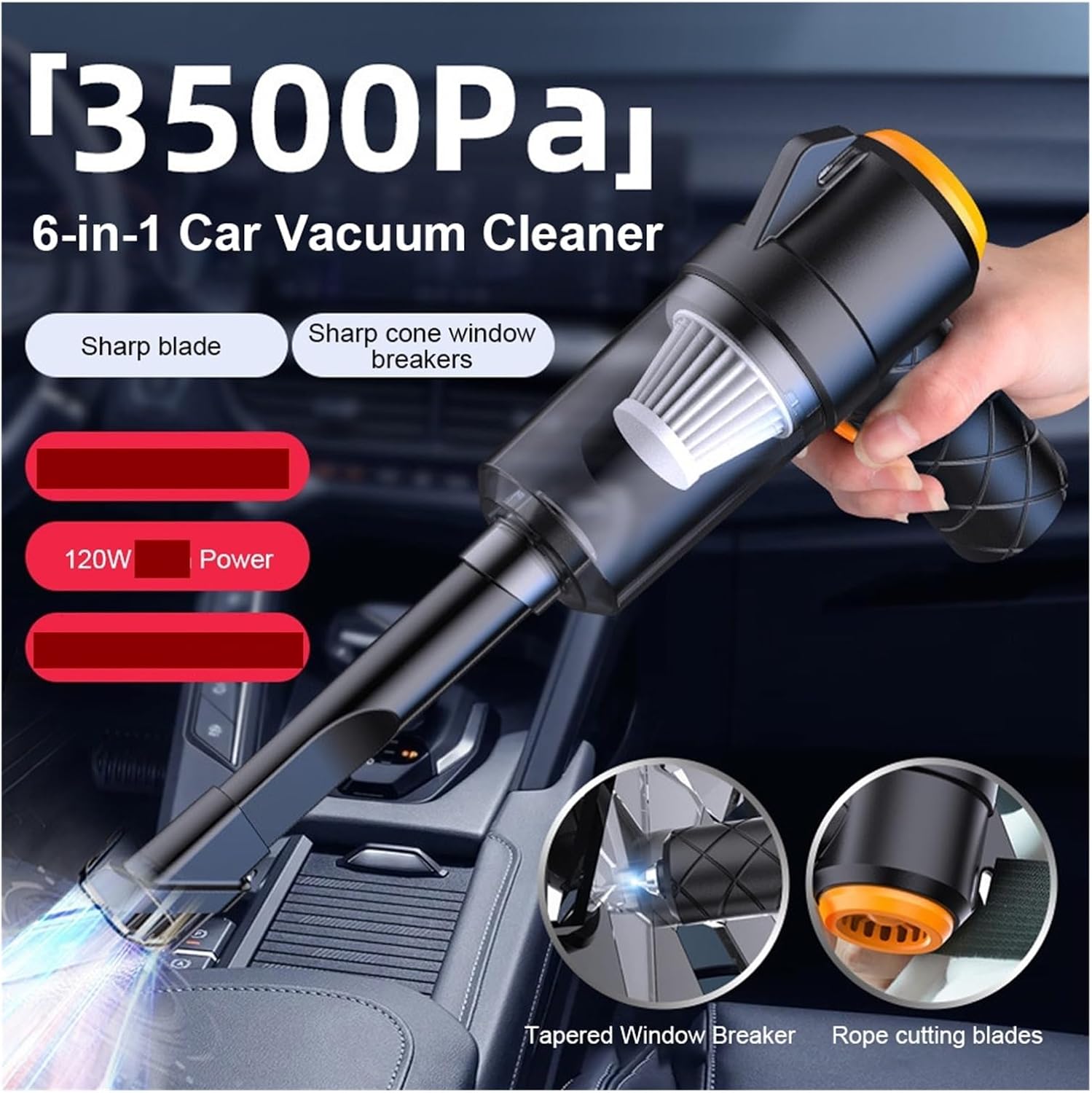 Fit for 6 in 1 Handheld Vacuum Cleaner with Suction - Multifunctional Blowing & Suction for Car, Home, and Office Cleaning