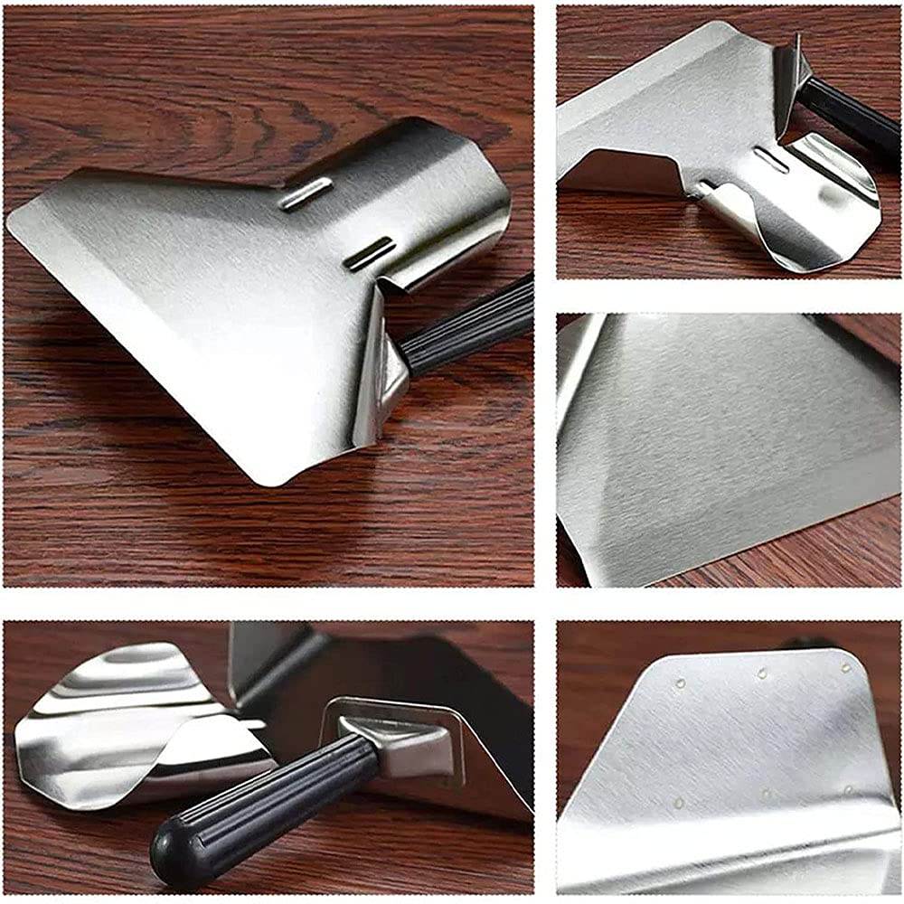 Pala per patatine fritte ANCLLO,Scooper per frittare in acciaio inox,Scoop francese in acciaio inox con doppie maniglie,Bagger frittura francese con manico destro