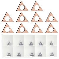 Vista 7 de AMTOVL 10PCS Triangle Cutter Heads C Angle for Pneumatic Chamfering Machine,Carbide Turning Inserts for Mini Air Chamfer Tool Replacement Lathe
