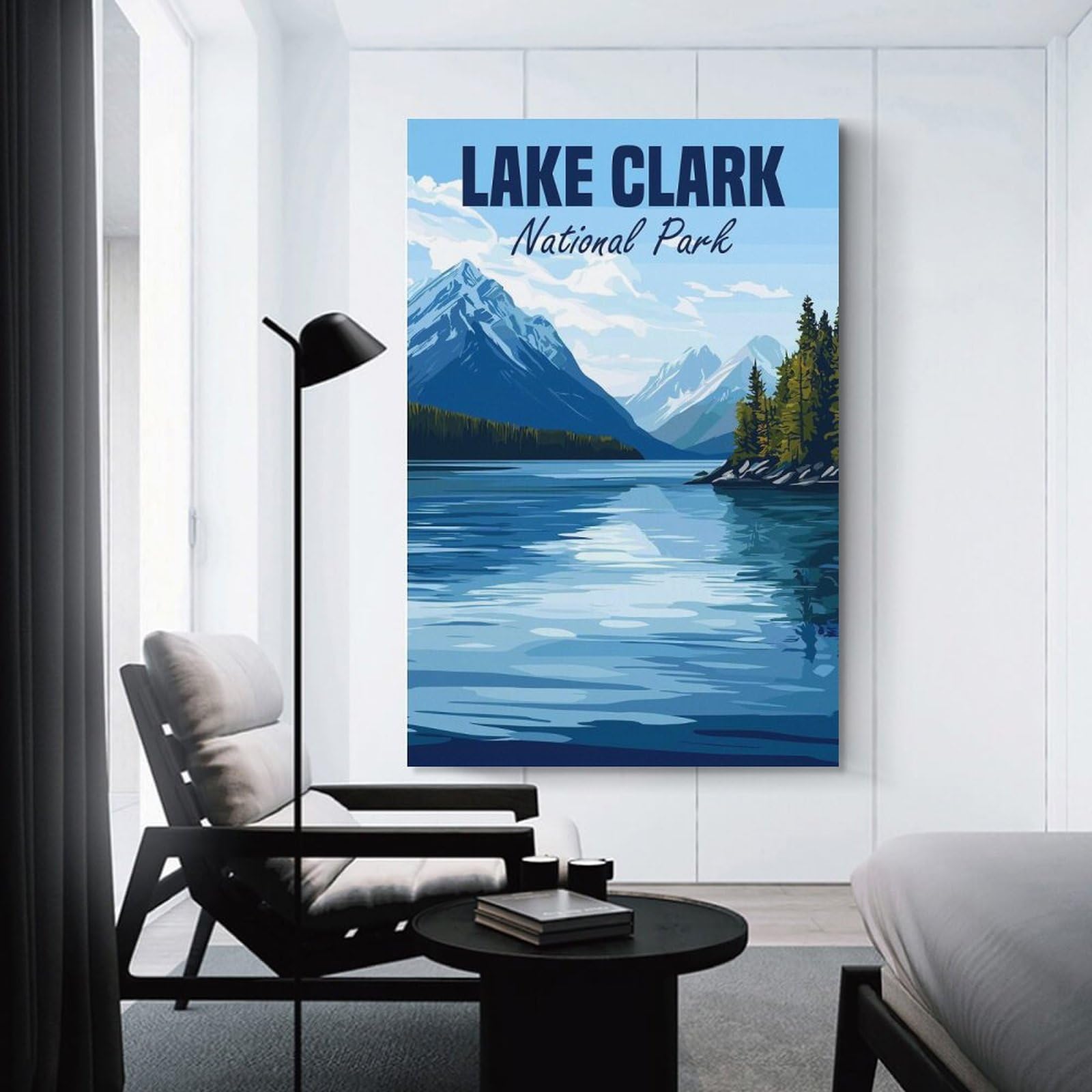 Junmoney Lake Clark National Park Room Decor Wall Art 20x30inch(50x75cm), for Art Walls, Layered Displays Or Homes, Wall Decor Suited to Curated Displays