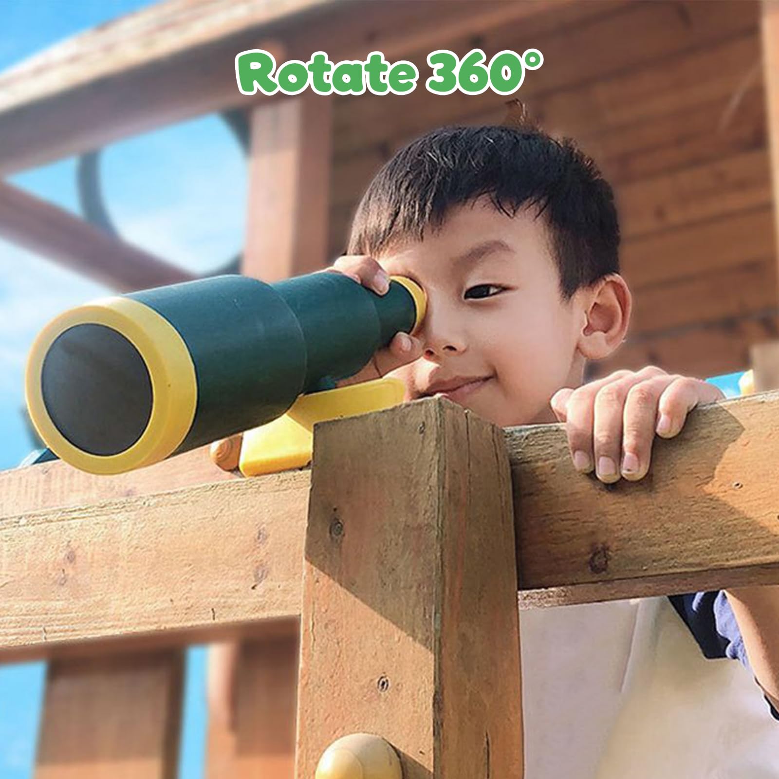 Luwecf Outdoor Garden Toy Playground Toy Set Kids Play House Accessories Outdoor Tree House Accessories Telescope Steering Wheel for Playground Treehouse for Kids Children Boys Girls Gift style C - Image 4