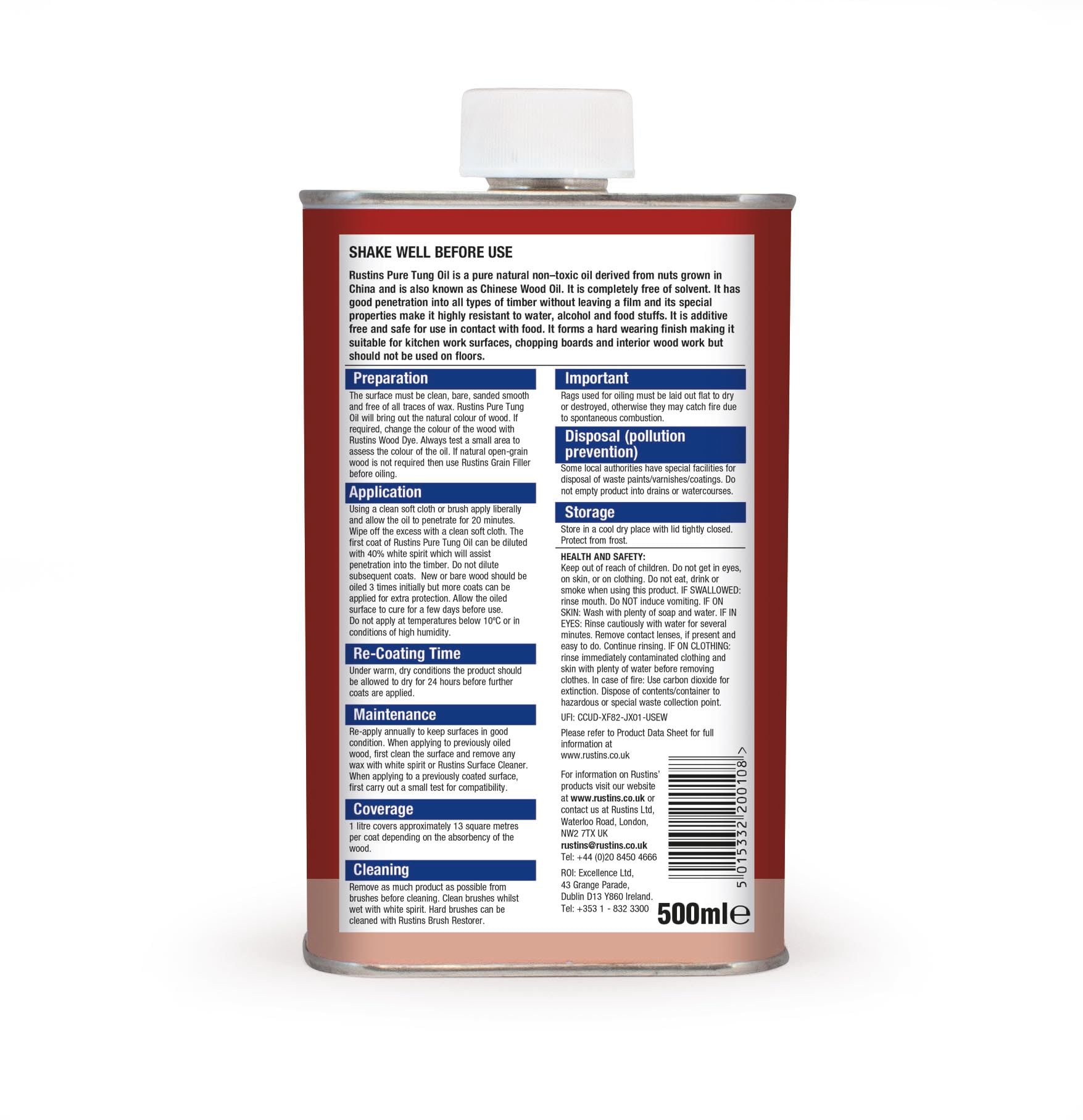 Rustins TUNO500 - Aceite de tung 500ml