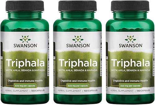 Swanson Triphala Cleanse Detox GI Tract 500 mg 100 cápsulas (Caps) (3 unidades)