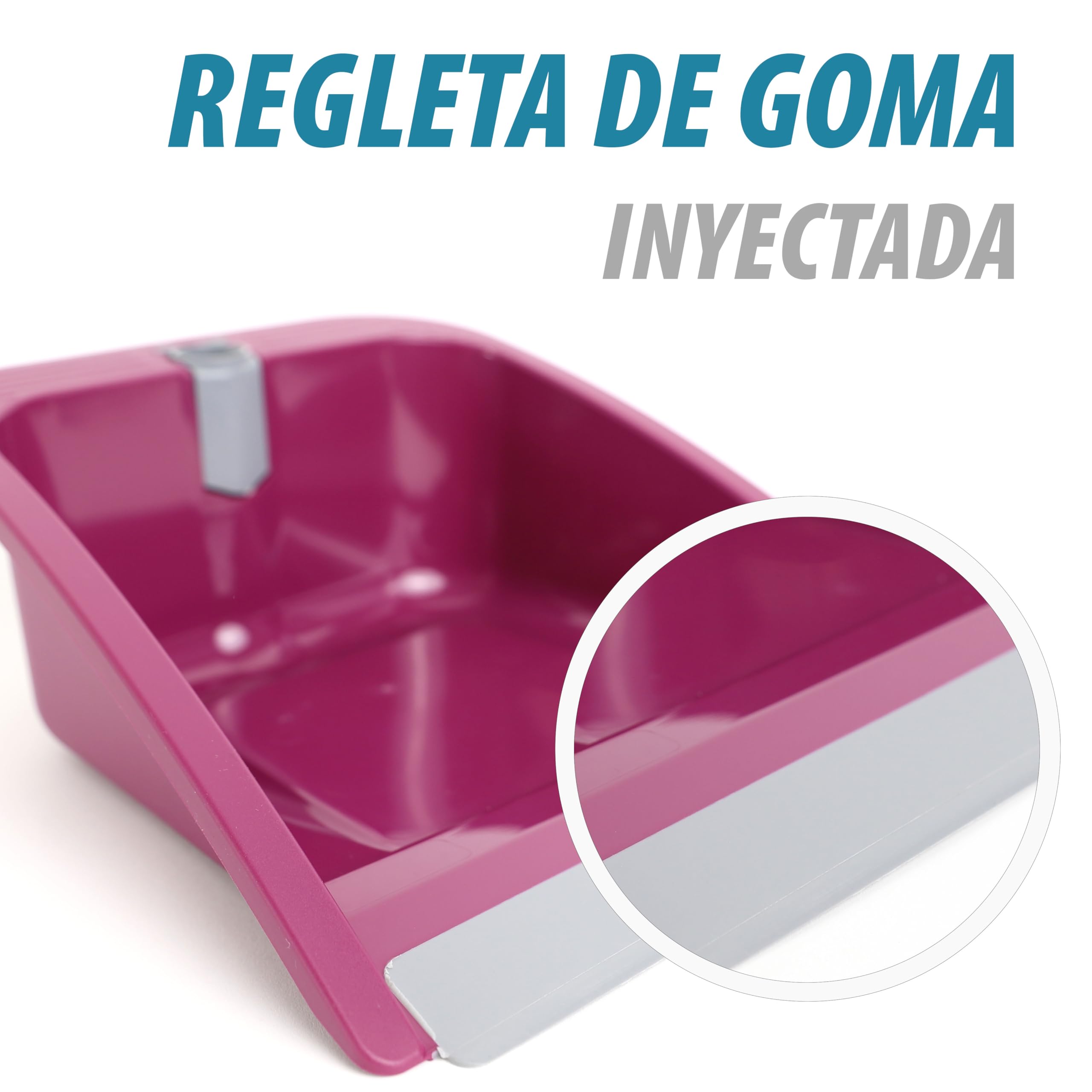 Maya - Recogedor Plegable de Basura Atomic con Labio de Goma y Palo para Limpieza del Hogar | Dimensiones 28x25x92 cm | Diseño para Espacios Pequeños y Sistema de Cierre Reforzado (Burdeos)