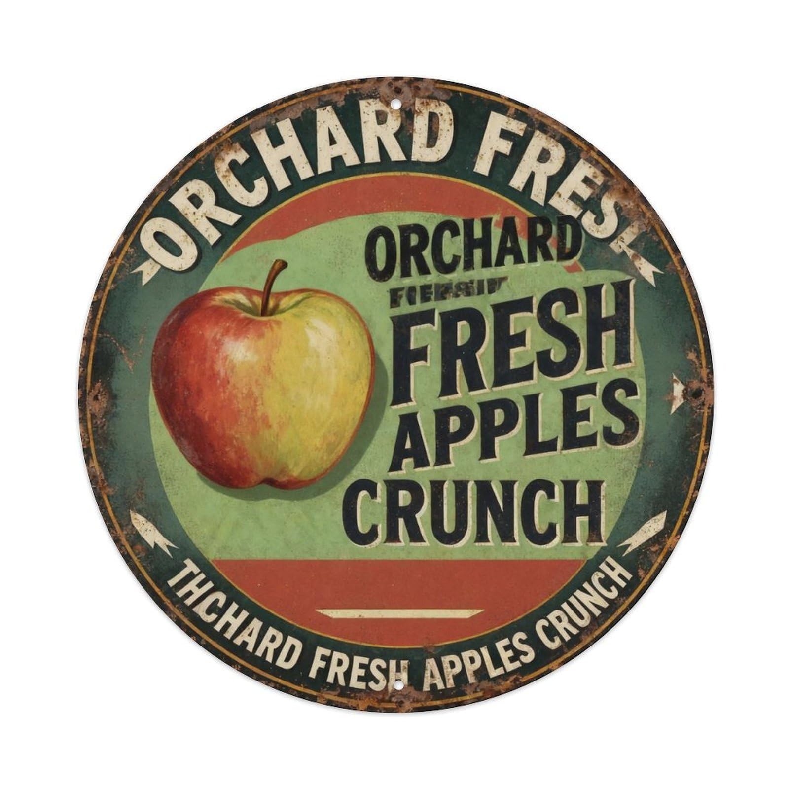 Orchard Fresh Apples Crunch Metal Tin Sign Plaque