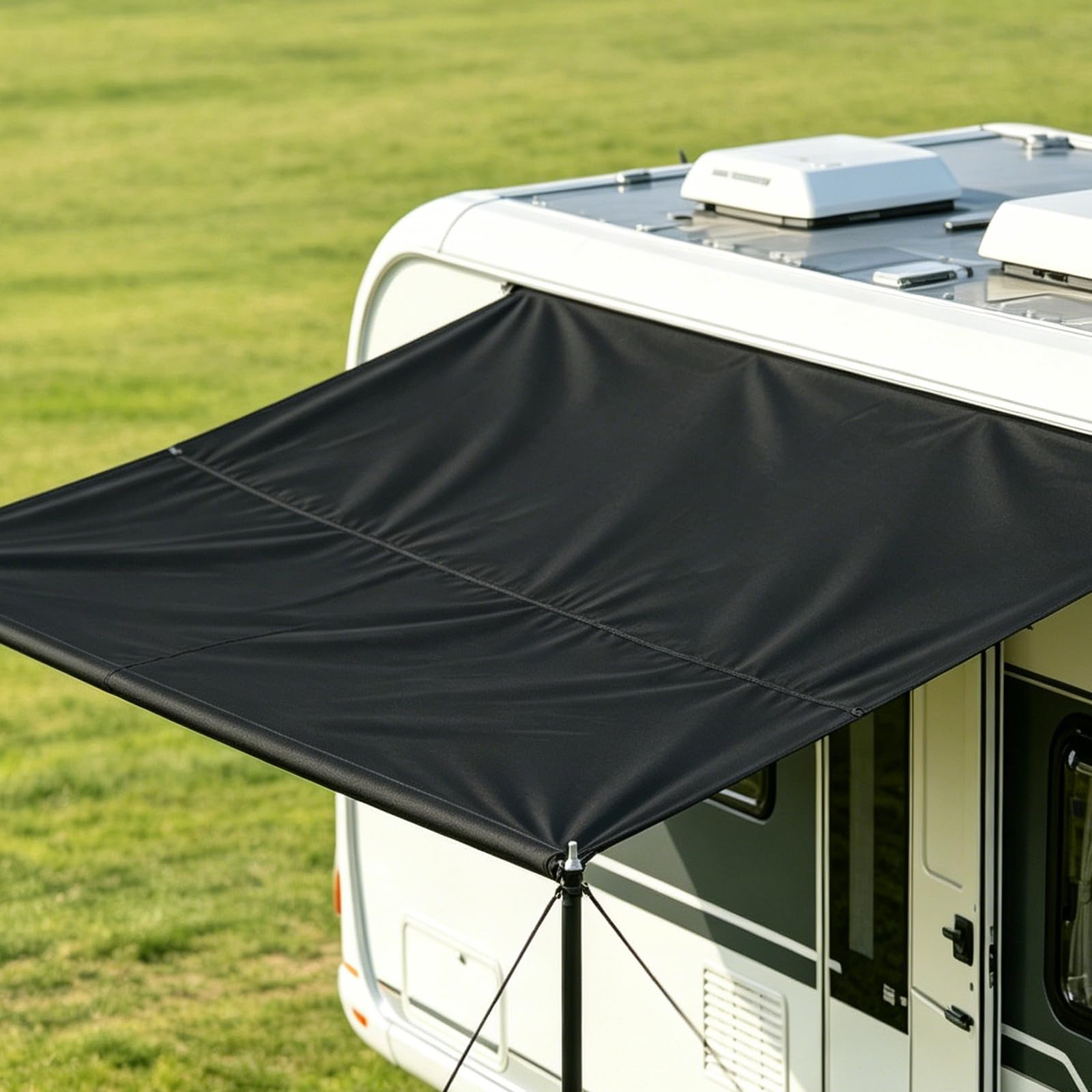Sonnensegel Wohnwagen Komplett ausgestattetes Sonnensegel Camping 4x2,4 m | Markise Tarp für Sonnen- und Regenschutz - Kompatibel mit Wohnwagen,Camper,Vans,Kastenwagen und Wohnmobilen