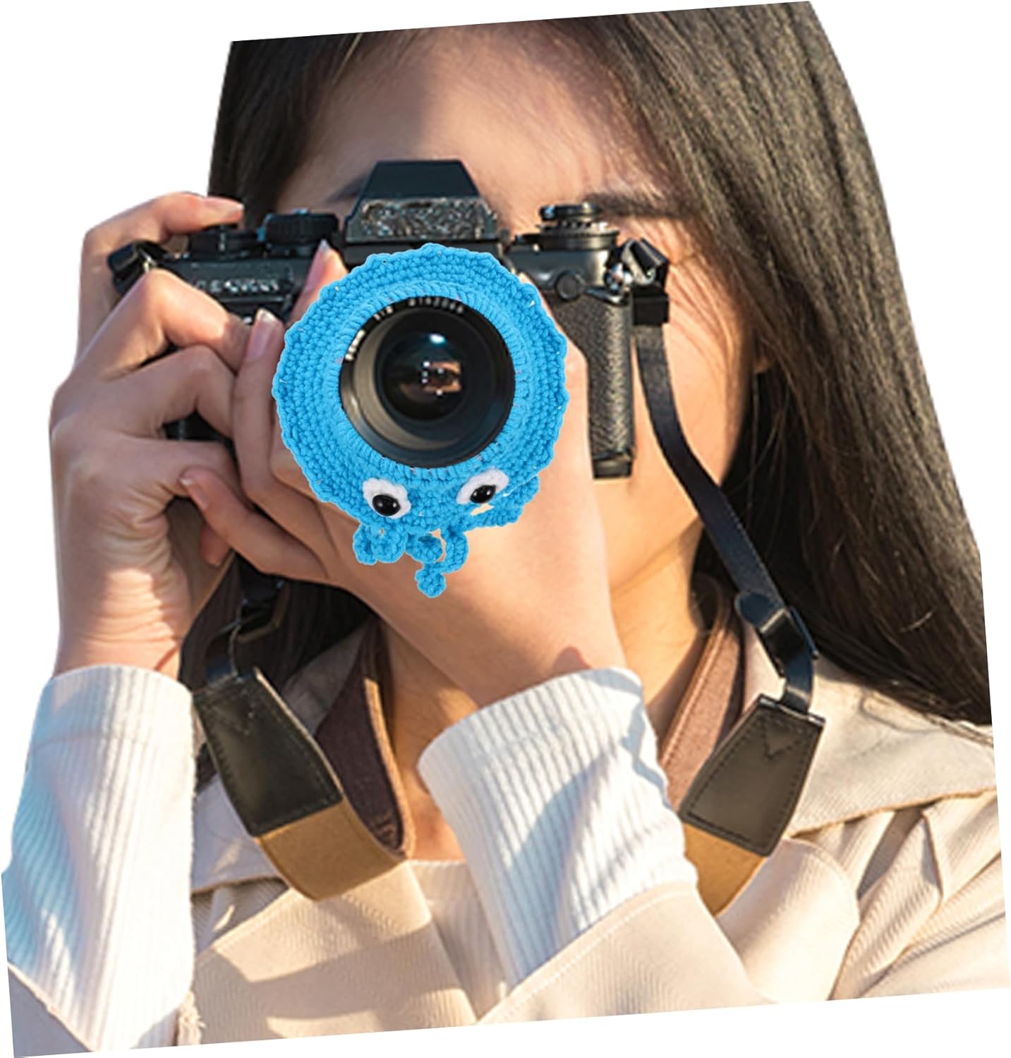 KONTONTY Hand Knitted Cute Sparkly Octopus Camera Lens Decorative Ring Adorable Animal Shutter Hugger for Photography Props Crib Accessories Crochet Kit for Beginners 5