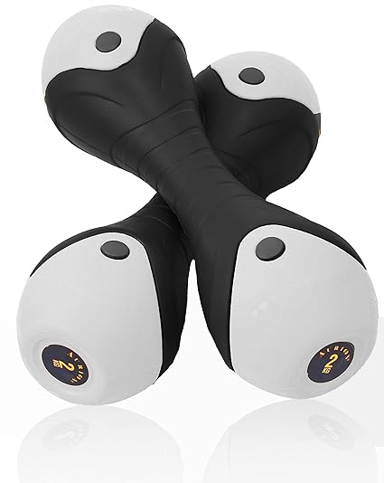 Aurion Oval Shape PVC Coated Dumbbells Set Fitness/Weights for Men & Women 4 KG (2 KG X 2)