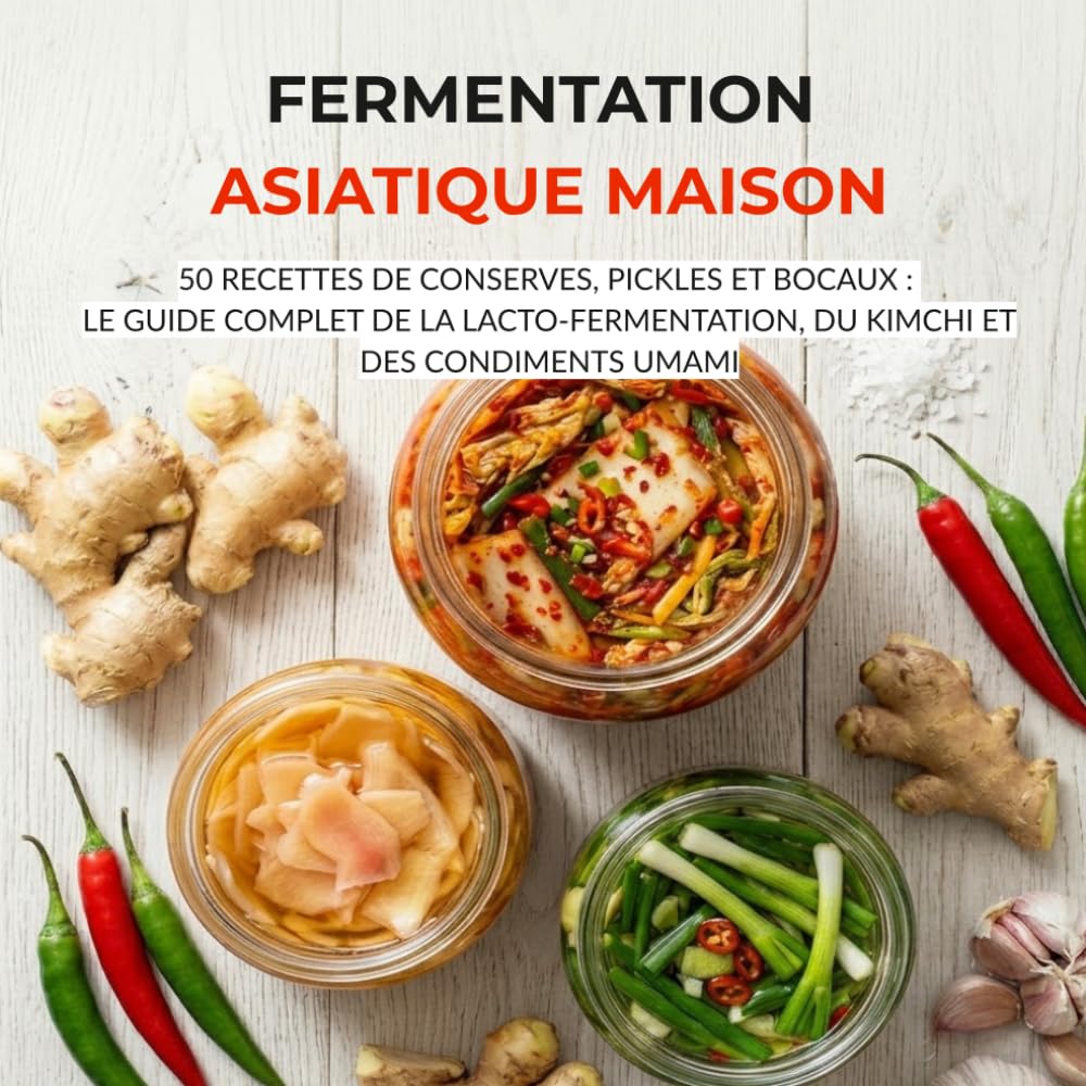 Fermentation Asiatique Maison: 50 Recettes de Conserves, Pickles et Bocaux : Le Guide Complet de la Lacto-Fermentation, du Kimchi et des Condiments Umami