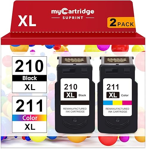 Paquete combinado 210XL 211XL de repuesto para Canon 210 XL 211 XL color negro para impresora PIXMA MX410 IP2700 IP2702 MP240 MP250 MP495 MX340