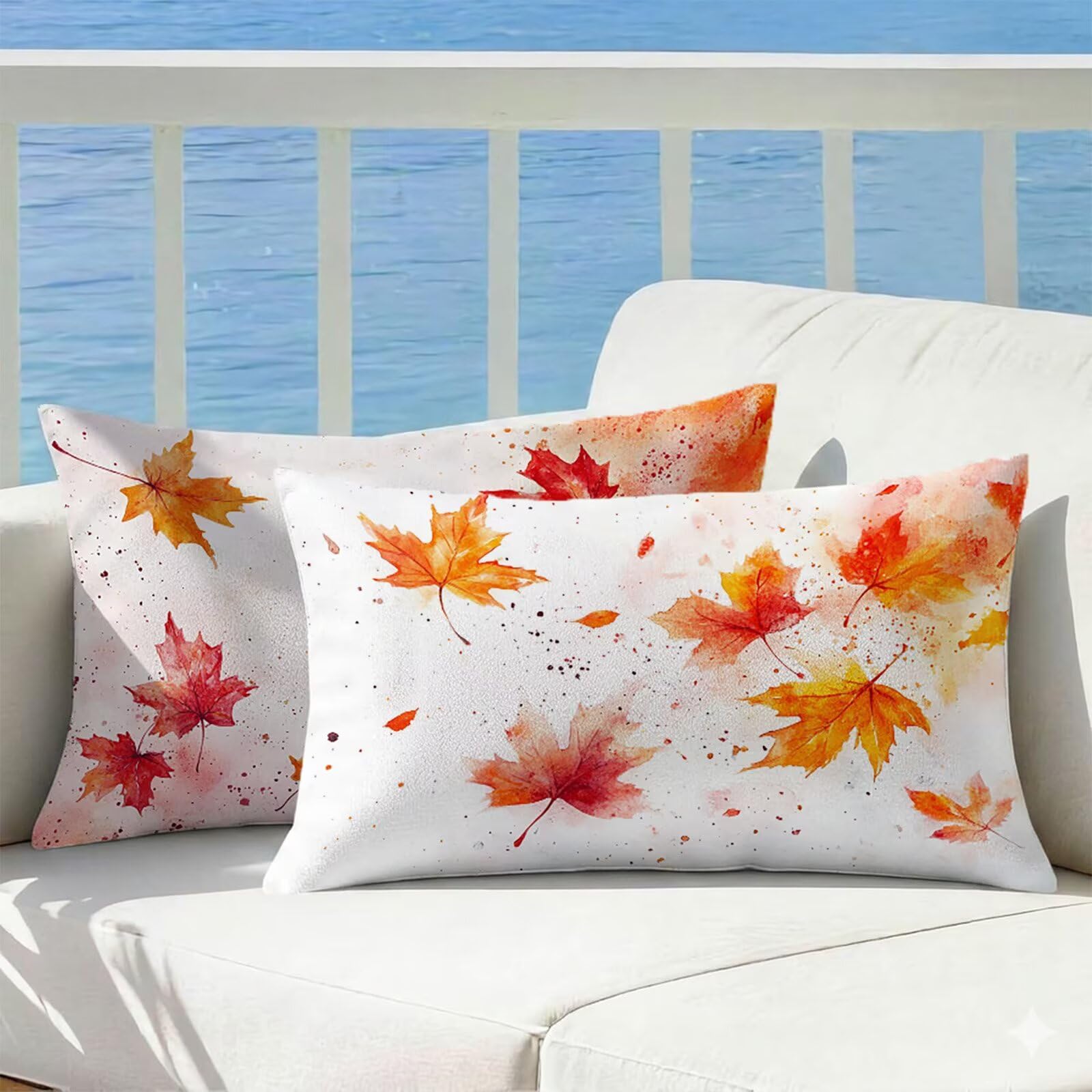 Housse de coussin 50x80 en velours imperméable lot de 2 pour canapé haut de gamme