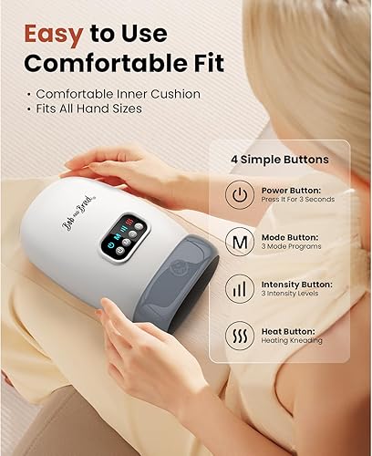 Miniatura 6 de BOB AND BRAD Masajeador de manos con calor y compresión, elegible para FSAHSA, masajeador de manos inalámbrico H60 para artritis y túnel carpiano,