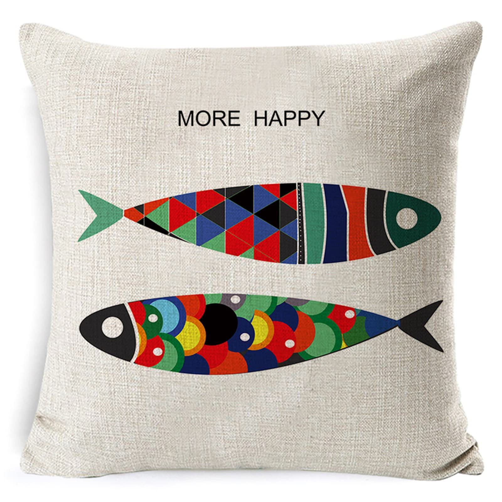 4 sztuki dekoracyjnych poszewek na poduszki, 55 x 55 cm, nowoczesna dwustronna poszewka na poduszkę do ogrodu na zewnątrz patio ławka salon sofa dekoracja domu poszewka kolorowa zwierzę ryba 56 x 56 cm