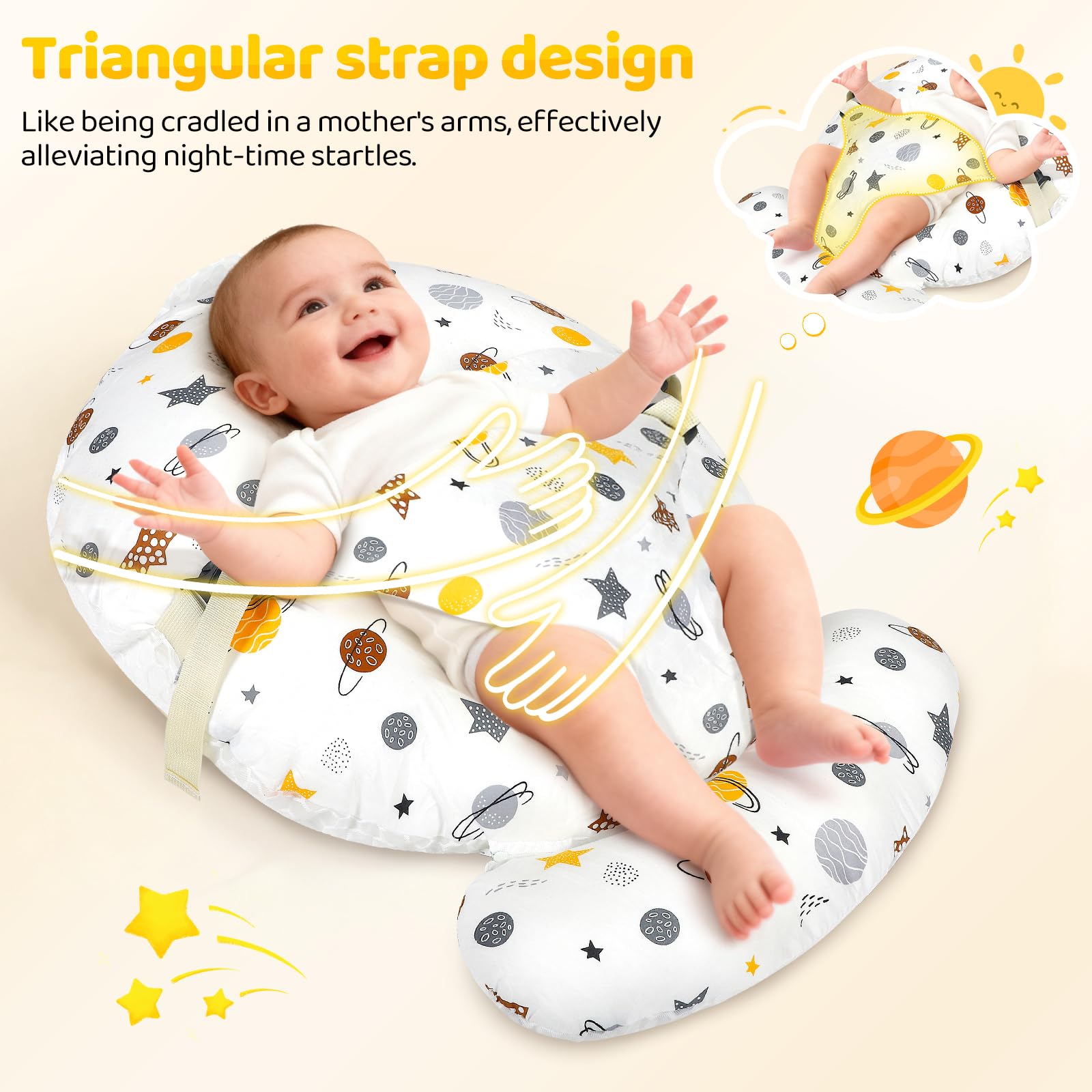 Baby Wedge Pillow for Newborn Baby Feeding Pillow Anti Overflow Feeding Pillow for Reducing Spit-Up, Safety Nursing Pillow - Image 4