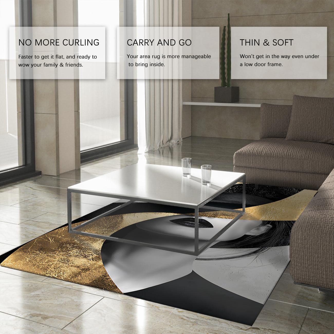 Fashion Woman Area Teppiche für Wohnzimmer moderner luxuriöser waschbarer Teppich für das Büro im Schlafzimmer Rutschfester Innenteppich mit niedrigem Flor 80x120cm