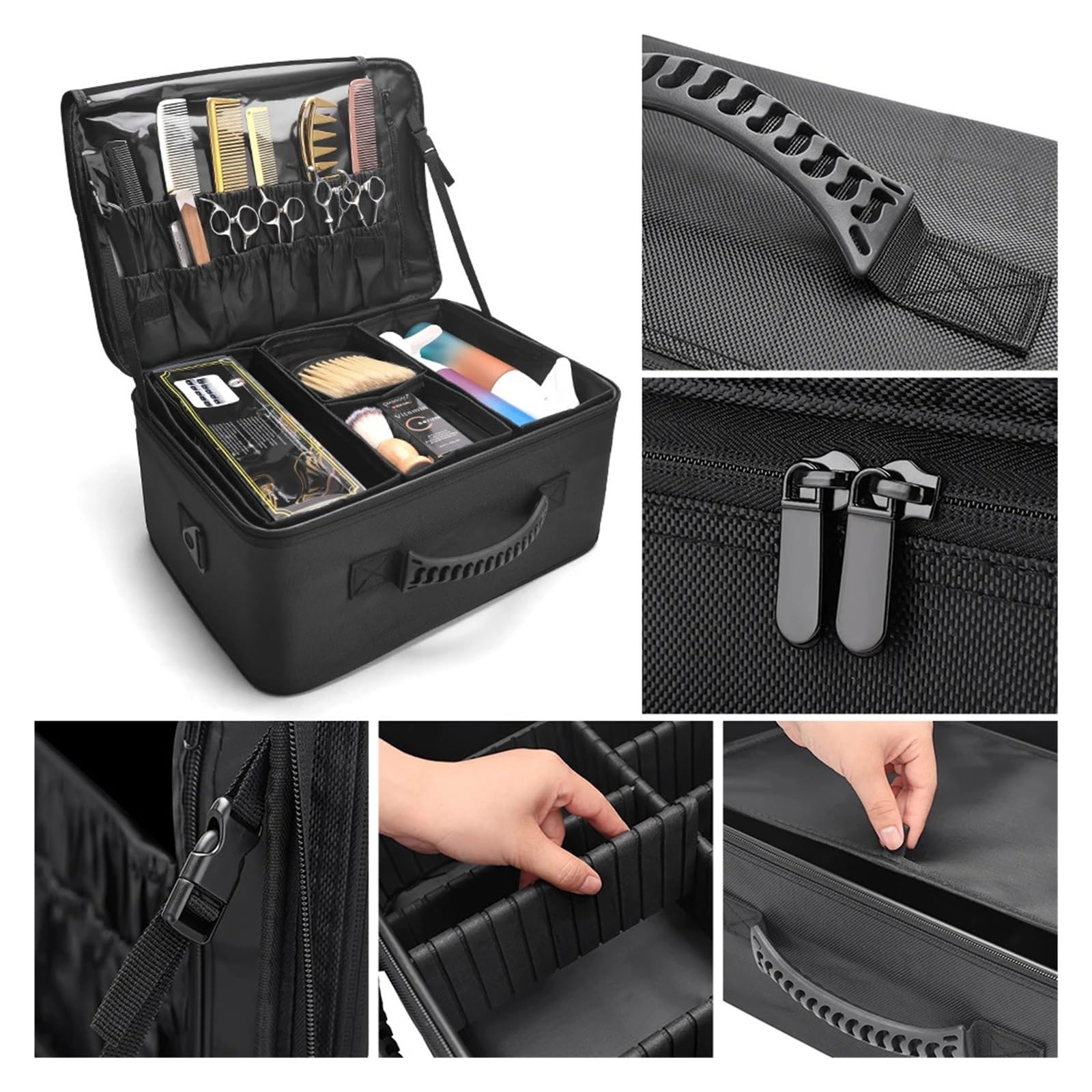 Borsa da Parrucchiere Borsa da Barbiere di Grande capacità, Forbici for Trucco, Strumenti, for Parrucchieri, Organizer for Cosmetici, Borse da Viaggio Multifunzione per Parrucchiere