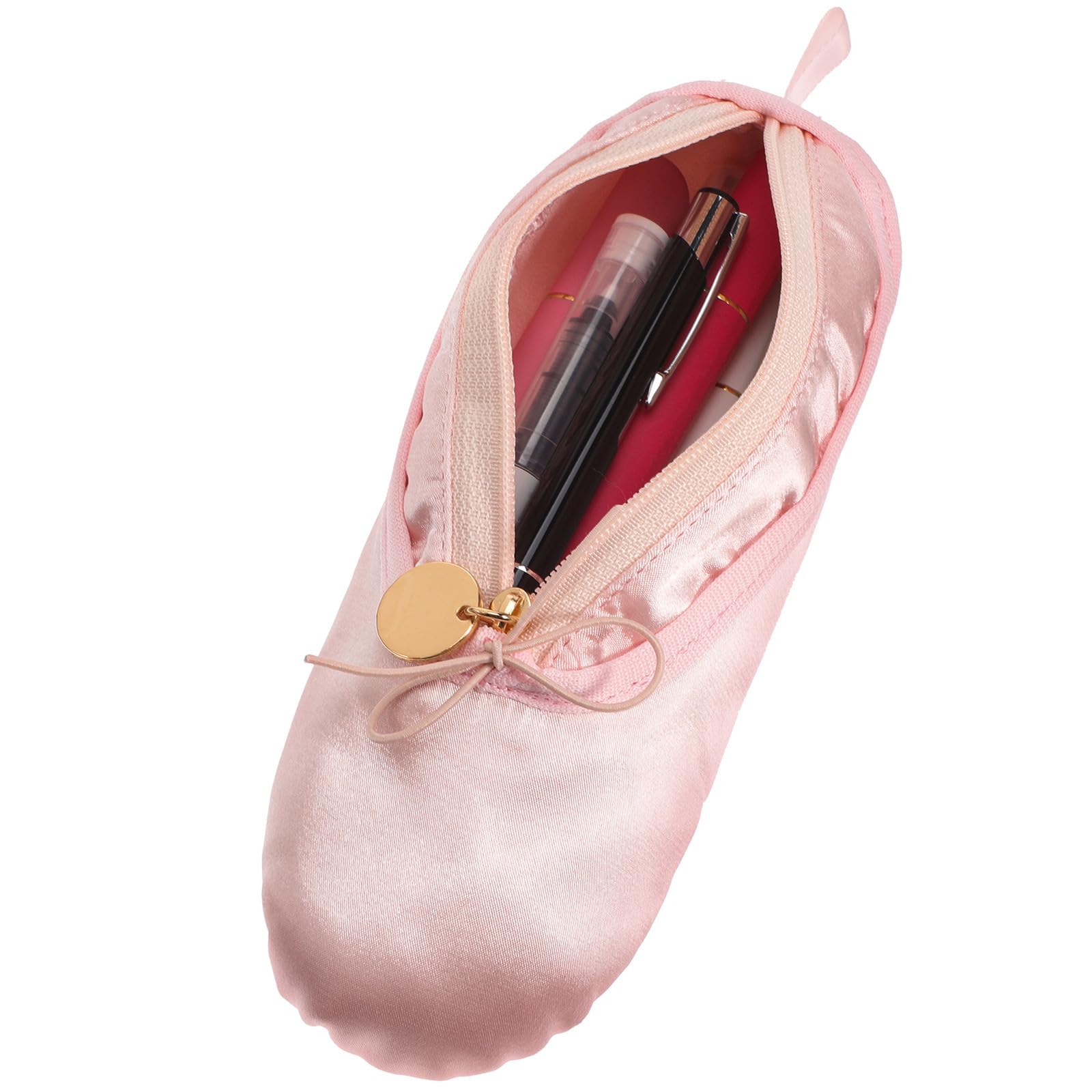 Estuches para Bolígrafos Forma de Zapatilla de Ballet, Rosa, Tejido Resistente, Gran Capacidad, Fácil de Limpiar, Adecuado para Viaje y Maquillaje