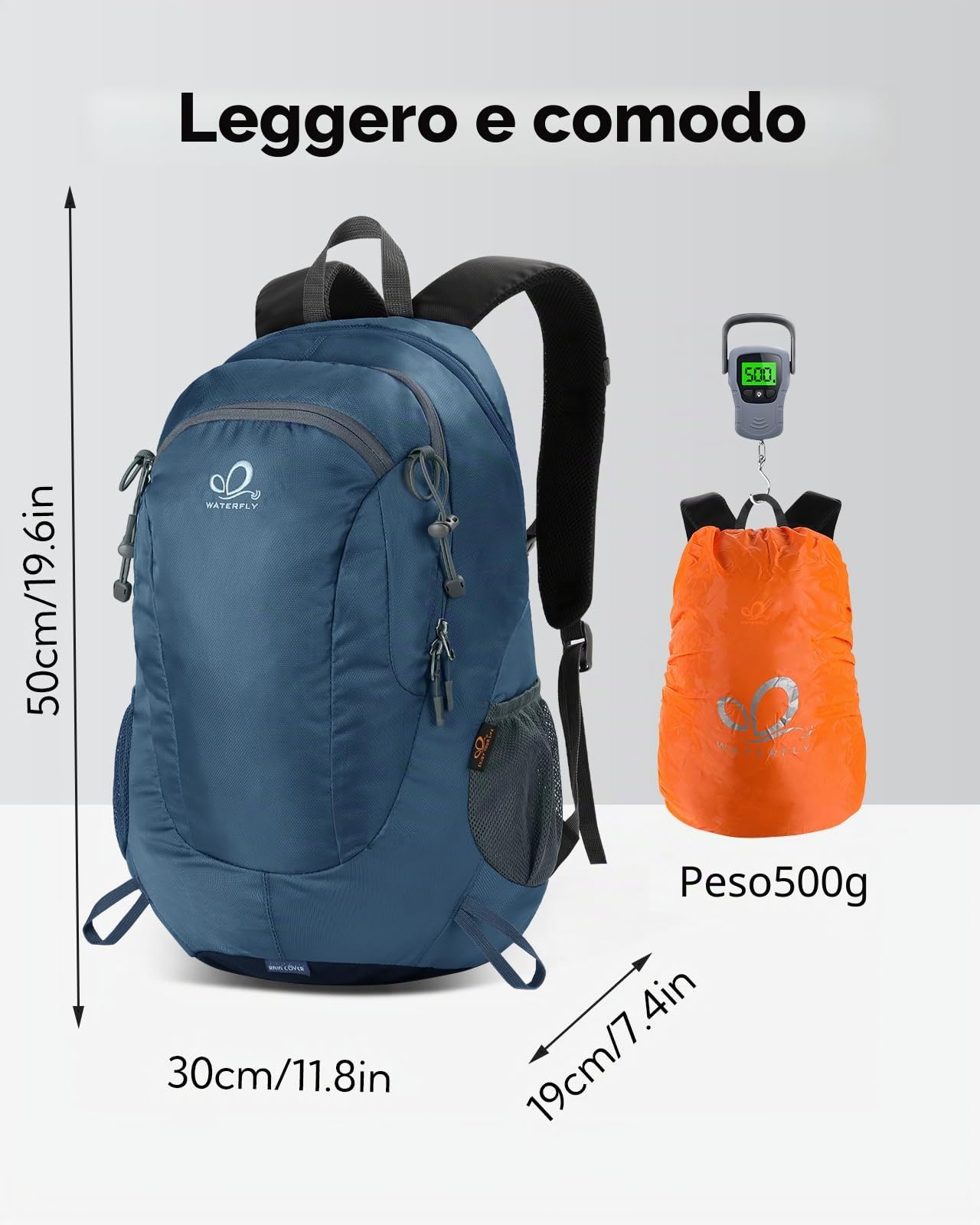 Waterfly Zaino Escursionismo Donna Uomo: 30 Litri Zaino Montagna per Sport Viaggio Campeggio Trekking