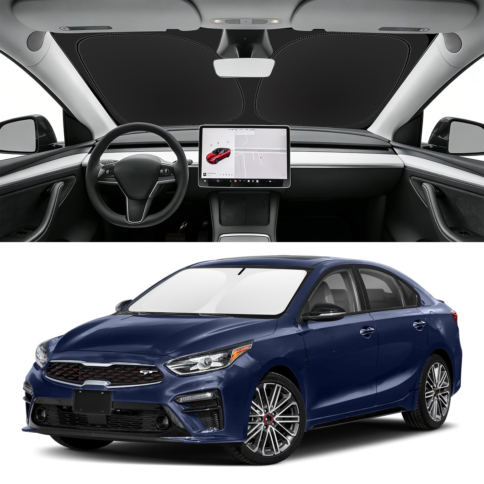 Custom Fit Windshield Sun Shade for Kia Forte 2019-2024