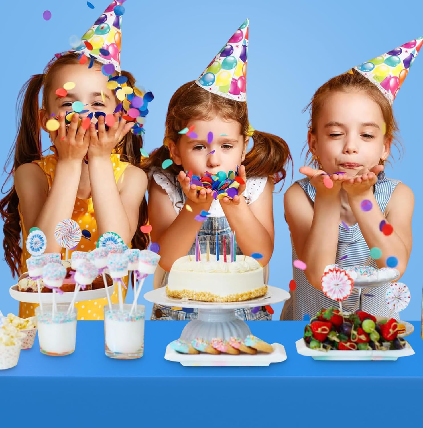 Tovaglia Blu E Oro Con Pois Dorati - 137x274 Cm In Plastica Biodegradabile Per Feste E Compleanni - Foto 12