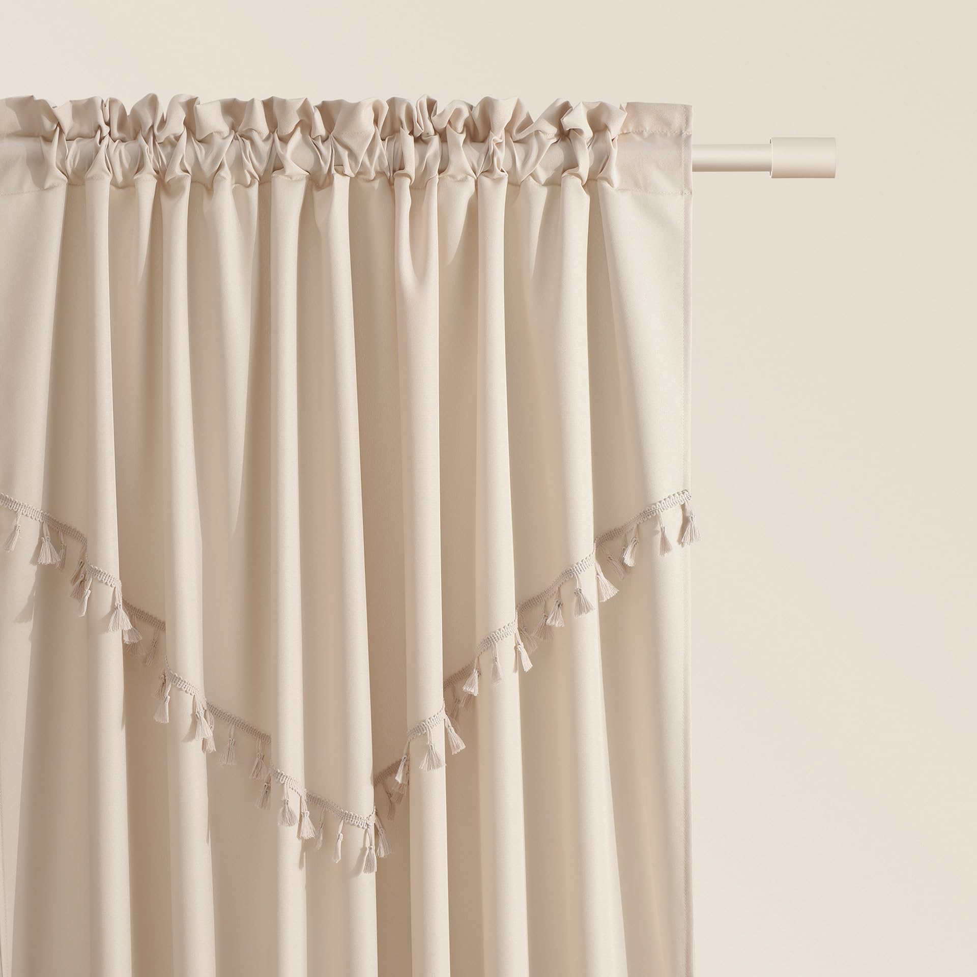 ROOM99 Chloe Curtain with Ruffle Tape, 140 x 280 cm, Width x Height Sliding Curtains, Modern Curtain, Living Room, Bedroom
